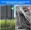 Simple Deluxe Recreational Trampoline with Enclosure Net,Wind Stakes, 12FT - Outdoor Trampoline for Kids and Adults Family Happy Time, ASTM Approved -