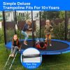 Simple Deluxe Trampoline for Kids with Safety Enclosure Net 14FT Wind Stakes Simple Deluxe 400LBS Weight Capacity Outdoor Backyards Trampolines with N