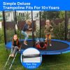 Simple Deluxe Recreational Trampoline with Enclosure Net 12FT Wind Stakes- Outdoor Trampoline for Kids and Adults Family Happy Time, ASTM Approved -Bl