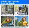 Simple Deluxe Recreational Trampoline with Enclosure Net,Wind Stakes, 12FT - Outdoor Trampoline for Kids and Adults Family Happy Time, ASTM Approved -