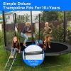 Simple Deluxe Recreational Trampoline with Enclosure Net,Wind Stakes, 12FT - Outdoor Trampoline for Kids and Adults Family Happy Time, ASTM Approved -