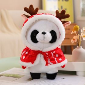 Christmas Scarf Plush Panda Small Size (Option: Red White Dot Cloak-30to33cm)