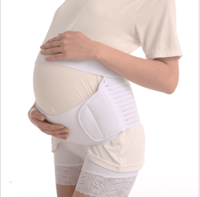 Pregnant Belly Support Belt Velcro Breathable Relief Waist Support Belt Adjustable Tire Belt Cross-Border (Option: White-M)