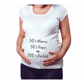 Women T-Shirts Slim Maternity Funny Letter Tops O-Neck Pregnancy Women (Option: Hundred percent-2XL)