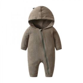 Long Sleeve Hooded Zipper Sweater For Newborn (Option: Green-66cm)