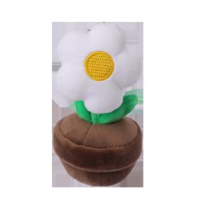 Small Flower Stuffed Toy Pendant Desktop Decoration (Option: White-10cm)