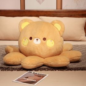 Plush Toy Cartoon Animal Flip Octopus Pillow (Option: Brown Bear-35cm)