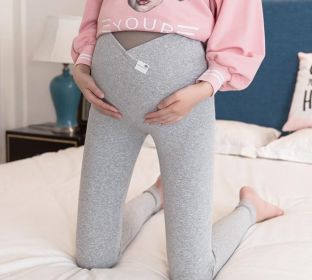 Plus size Maternity leggings (Option: Light grey-L)