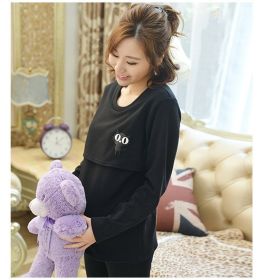 Maternity thermal underwear set (Option: Black-3XL)