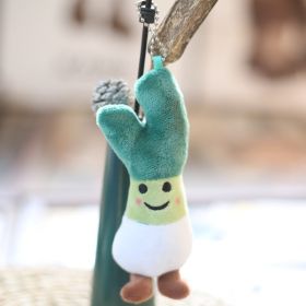 Cute Vegetable Cabbage Broccoli Corn Bamboo Shoots Small Pendant Plush Doll Bag Charm Keychain Doll (Option: Chives-12cm)