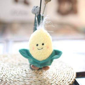 Cute Vegetable Cabbage Broccoli Corn Bamboo Shoots Small Pendant Plush Doll Bag Charm Keychain Doll (Option: Corn-12cm)
