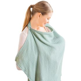 Breastfeed Outwear Covering Gauze Towel Clothes Vesture Anti-exposure (Option: Light Green-75x95cm)