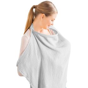 Breastfeed Outwear Covering Gauze Towel Clothes Vesture Anti-exposure (Option: Gray-75x95cm)