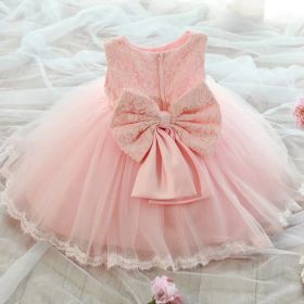 Girl's Clothes Korean Fashion Summer Clothes First Year Old (Option: Pink Sleeveless-80cm)