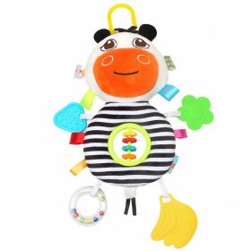 Creative Multifunctional Zebra Cow Abacus Plush Doll Pendant High Quality Baby Teether Ring Toy (Option: Color-25cm)