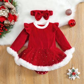 Christmas Baby Red Romper Newborn Toddler Infa (Option: Red-0or6Months)