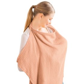 Breastfeed Outwear Covering Gauze Towel Clothes Vesture Anti-exposure (Option: Peach-75x95cm)