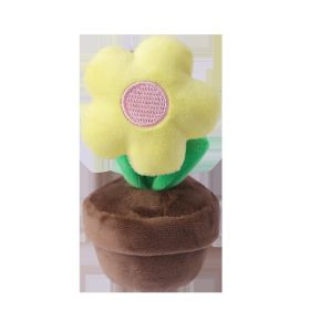 Small Flower Stuffed Toy Pendant Desktop Decoration (Option: Yellow-10cm)