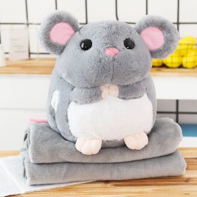 Mouse Doll Cute Sleeping Doll Pillow Plush Toy Hand Warmers Three In One Blanket Car Cushion (Option: Gray-Hand Warmers 40 Ã— 35)