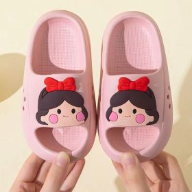 New Children's Sandals Summer Boys And Girls Home Fashion Cartoon Soft Bottom Kindergarten Baby Child Slippers (Option: Bow Pink-22 23 Yards Inner Length 14cm)