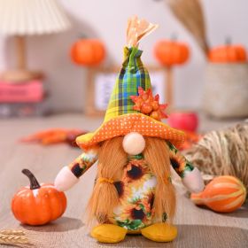 Harvest Season Decorations Plaid Printed Rudolf Doll Ornaments (Option: Doll Female)