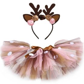 Devil Vintage Baby Cosplay Girl Halloween Costume For Kids (Option: Skirt and Headband-11T)