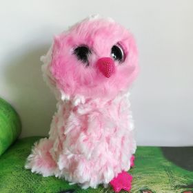 Big Eyes Stuffed Animal Toy Owl (Option: Pink Crooked Face-About 15cm)