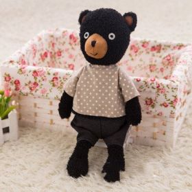 Soft And Cute Polka Dot Bear Toy Doll (Option: Black Bear Polka Dot T Shirt-25cm)