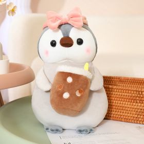 Plush Toy Cute Penguin Transformation Dinosaur Doll (Option: Bow-25cm)