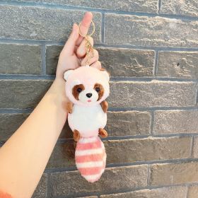 Plush Long Tail Raccoon Doll Small Pendant Keychain (Option: Pink-Keychain)