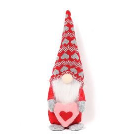 Valentine's Day Decorations Red Knitted Hat Doll (Option: Men)