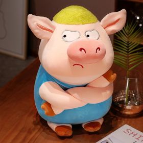 Funny Doll Drag Pig Plush Toy (Option: Blue-40cm)