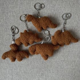 Dinosaur Chicken Nugget Stuffed Toy Pendant Keychain (Option: 5PCS SET-12cm)
