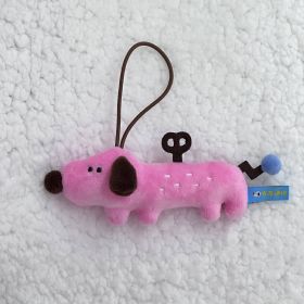 Dopamine Puppy Plush Pendant Doll (Option: Pink-12cm)