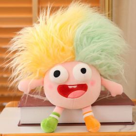 Eye Shape Cotton Doll Plush Toys (Option: Yellow And Green Hair-25cm)