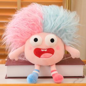 Eye Shape Cotton Doll Plush Toys (Option: Pink Blue Hair-25cm)
