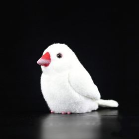 Simulation White Java Sparrow Stuffed Toy Pendant (Option: White-13cm High)