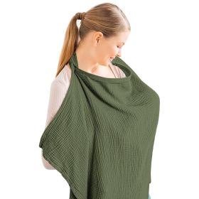 Breastfeed Outwear Covering Gauze Towel Clothes Vesture Anti-exposure (Option: Army Green-75x95cm)