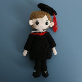 Graduation Doll Hand-woven Wool Crocheted (Option: Doll Male)