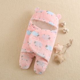 Thickened Blanket In Autumn And Winter (Option: Pink lamb-0or1months)