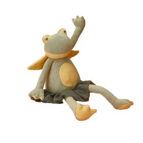 Green Frog Toy With Gauze Skirt Gift Baby Comforter Toys (Option: Yellow Green-40cm)