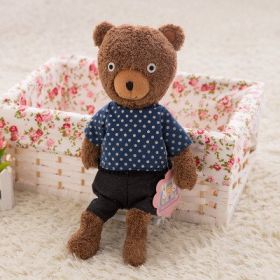 Soft And Cute Polka Dot Bear Toy Doll (Option: Brown Bear Polka Dot T Shirt-35cm)