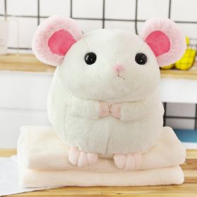 Mouse Doll Cute Sleeping Doll Pillow Plush Toy Hand Warmers Three In One Blanket Car Cushion (Option: Creamy White-Hand Warmers 40 Ã— 35)