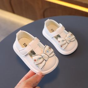 Baby Soft Bottom Leather Shoes Autumn New (Option: Beige-16)