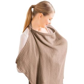 Breastfeed Outwear Covering Gauze Towel Clothes Vesture Anti-exposure (Option: Camel-75x95cm)