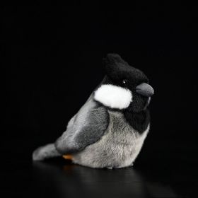 Simulation Black Crown Mountain Bird Stuffed Toy Pendant (Option: Crown Titmouse-15cm)