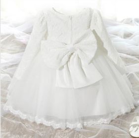 Girl's Clothes Korean Fashion Summer Clothes First Year Old (Option: White long sleeve-80cm)