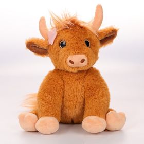 Cute Doll Scottish Highland Yak Plush Toy (Option: Brown Sitting Yak-25cm)