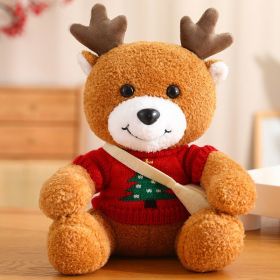 Cute Deer Doll Christmas Deer Plush Toy (Option: Christmas Tree Red Sweater-30cm)