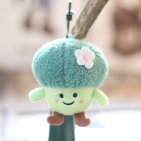 Cute Vegetable Cabbage Broccoli Corn Bamboo Shoots Small Pendant Plush Doll Bag Charm Keychain Doll (Option: Broccoli-12cm)